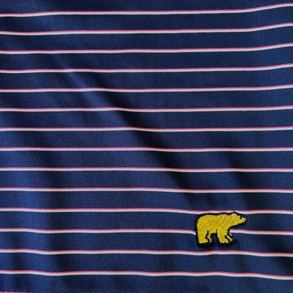 Jack Nicklaus Navy and White/Pink Pinstripes Golf Polo XXL Staydri - Picture 5 of 10